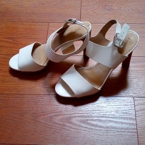 Via Spiga white leather heel sandals 8.5M
